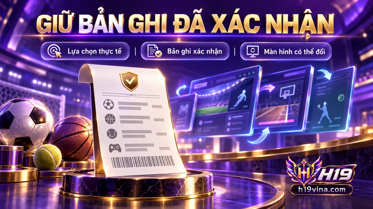 Bản ghi xác nhận thể thao H19 dùng để đối chiếu khi dữ liệu hiển thị thay đổi
