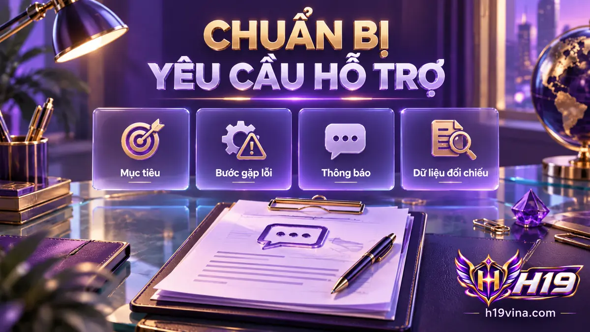 Chuẩn bị thông báo lỗi và dữ liệu liên quan để gửi hỗ trợ H19