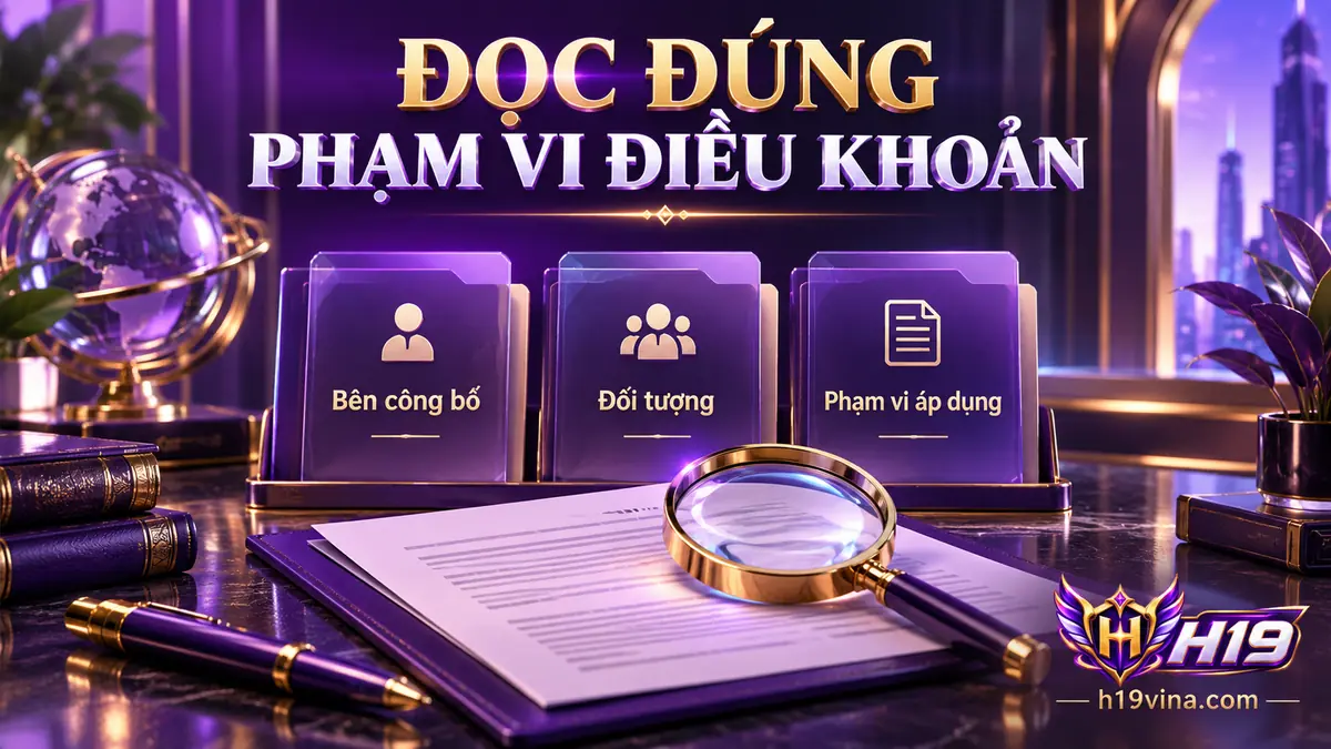 Đọc phạm vi áp dụng của điều khoản sử dụng H19 trước khi sử dụng website