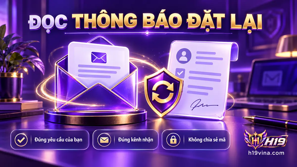 Kiểm tra thông báo và liên kết đặt lại mật khẩu H19