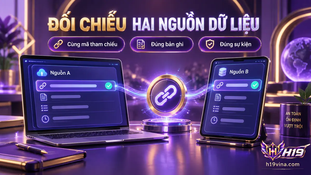 Đối chiếu mã tham chiếu và bản ghi giao dịch H19 giữa hai nguồn dữ liệu