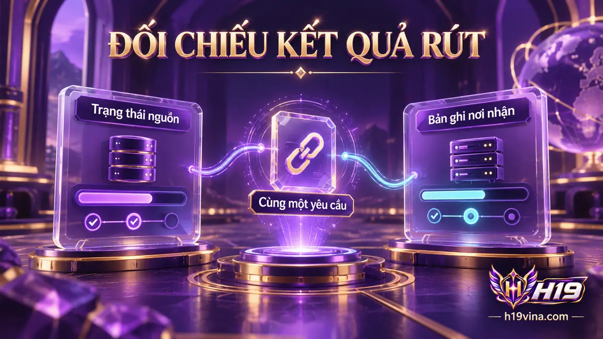 Đối chiếu trạng thái rút tiền H19 với giao dịch tại nơi nhận
