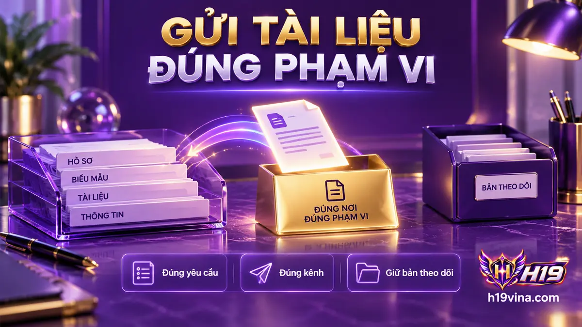 Minh họa gửi tài liệu xác minh H19 đúng phạm vi và lưu thông tin theo dõi