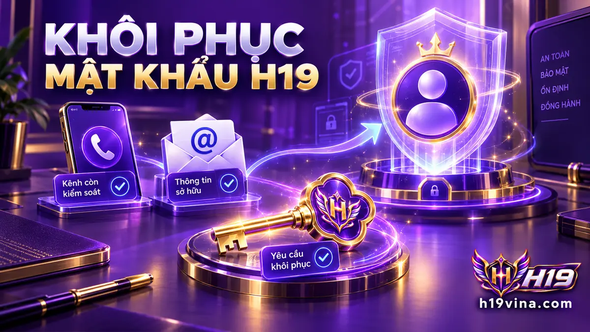 Khôi phục mật khẩu H19 qua kênh liên hệ thuộc quyền kiểm soát của chủ tài khoản