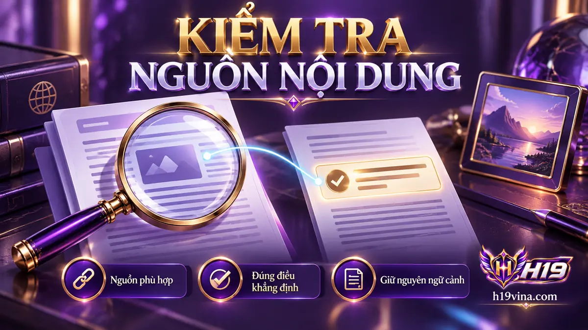 Minh họa tiêu chí kiểm tra nguồn thông tin trong bài viết H19