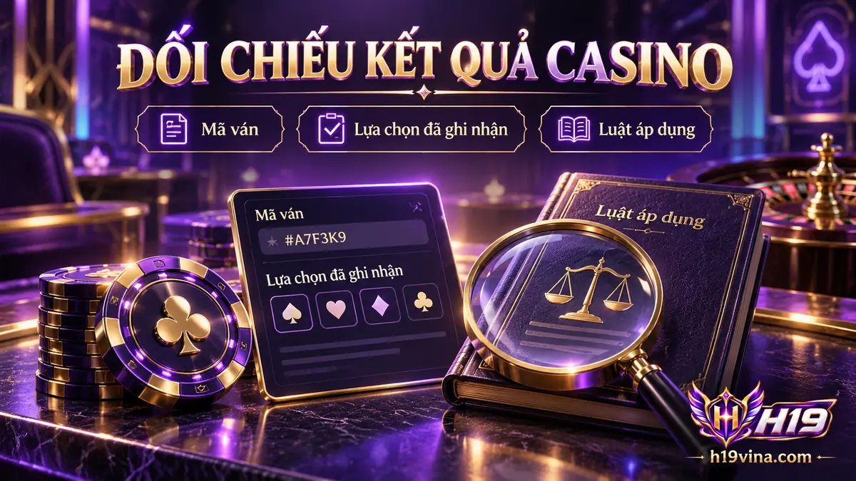 Đối chiếu lịch sử và kết quả Casino H19 bằng mã ván, lựa chọn và luật bàn