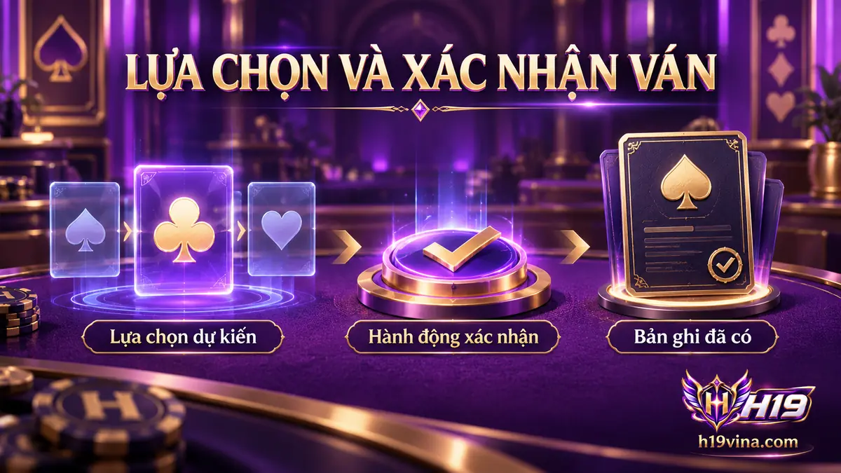 Phân biệt lựa chọn đang chuẩn bị và lựa chọn đã xác nhận trong ván Casino H19