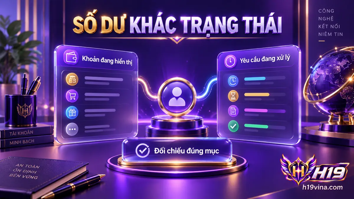 Phân biệt số dư tài khoản với trạng thái giao dịch H19