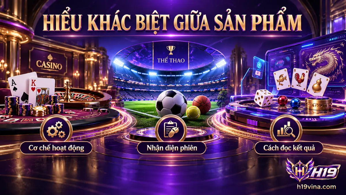 So sánh các nhóm sản phẩm H19 theo cách tương tác, nhận diện phiên và đọc kết quả
