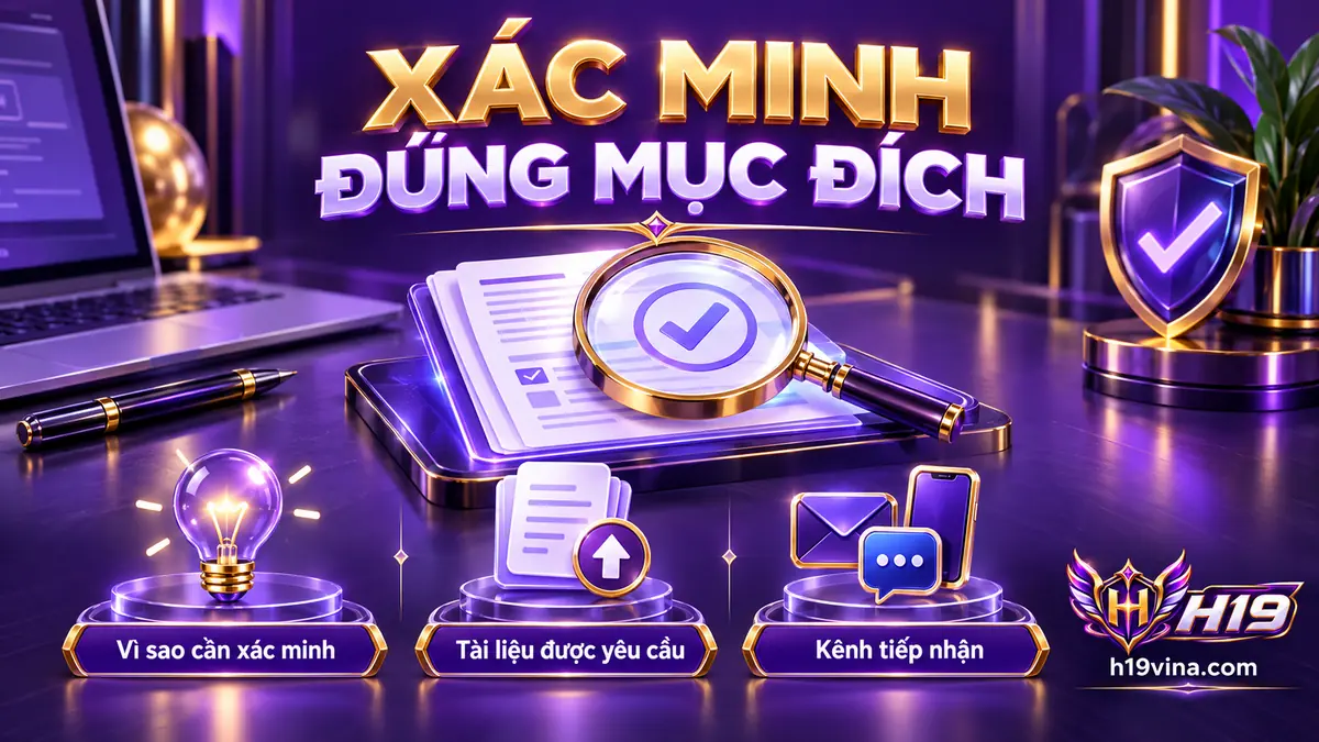 Minh họa xác minh tài khoản H19 theo mục đích và kênh tiếp nhận hồ sơ